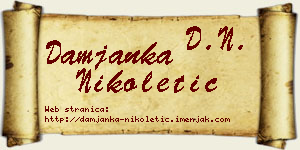 Damjanka Nikoletić vizit kartica